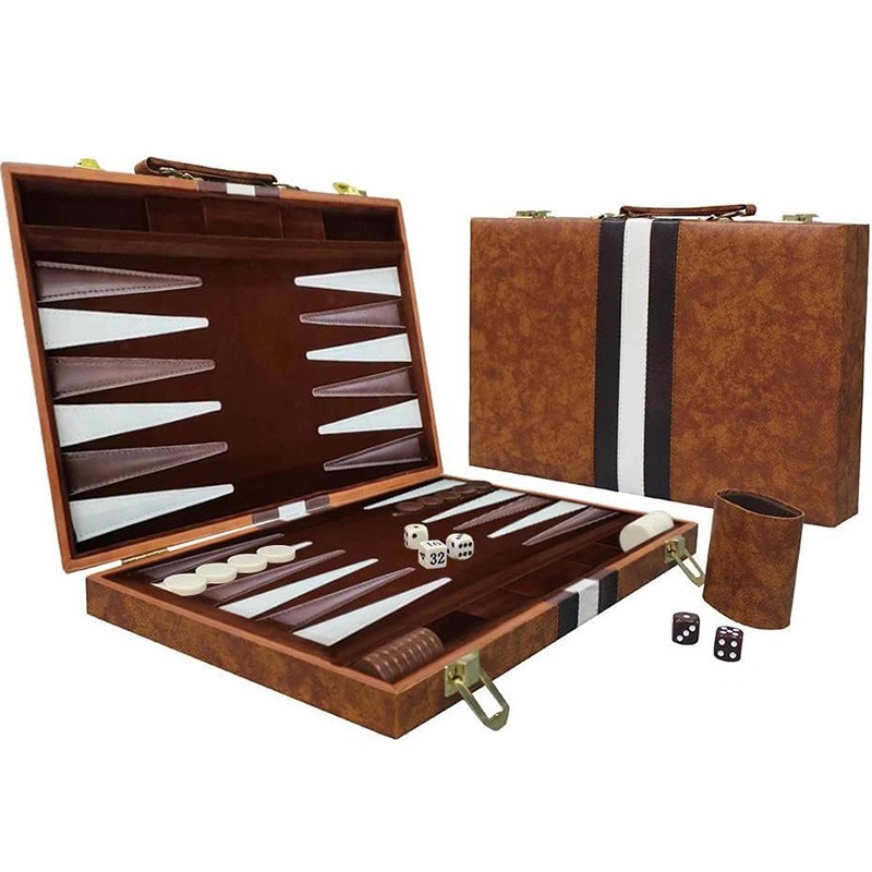 Board Game Zenith - New Classic Backgammon Set with Leather