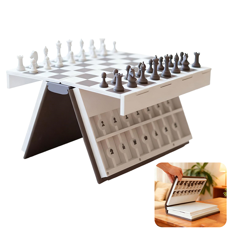 Board Game Illustration - Chess Set 3D Printed Book Folding