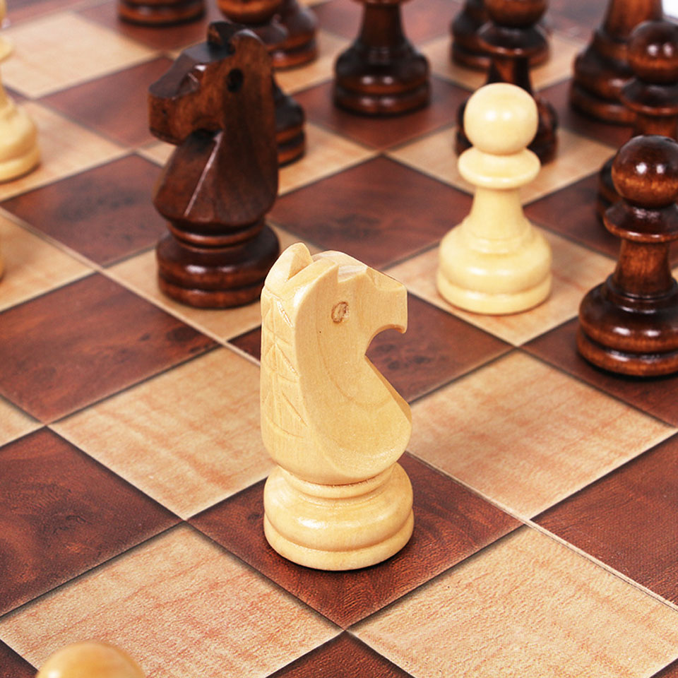 Board Game Zenith - 3 in 1 Wooden Chess Backgammon