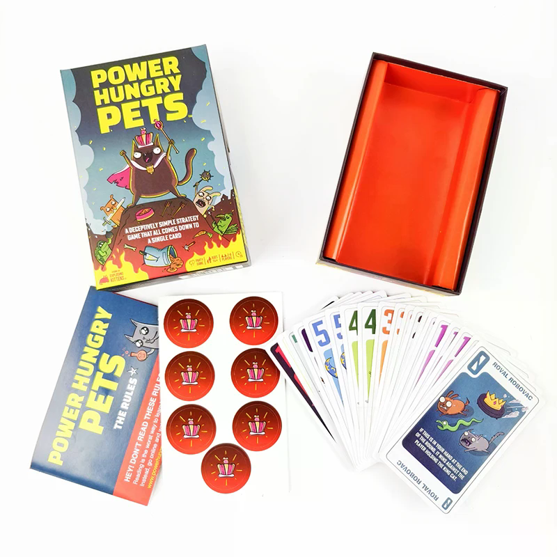 Strategy Board Game - Power Hungry Pets Card Game Family