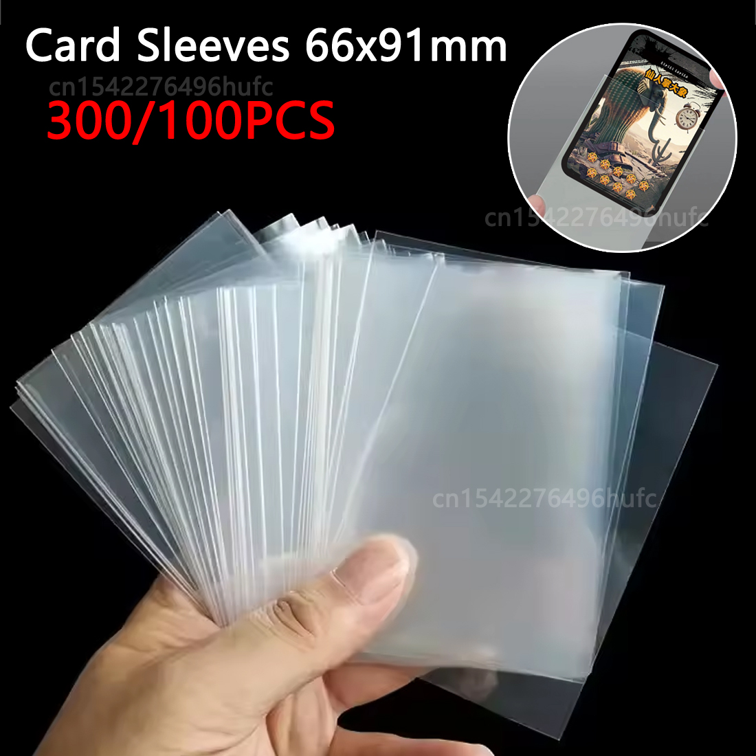 300/100Pcs 66*91mm Card Sleeve - Card Sleeves Protector ulasan dan harga