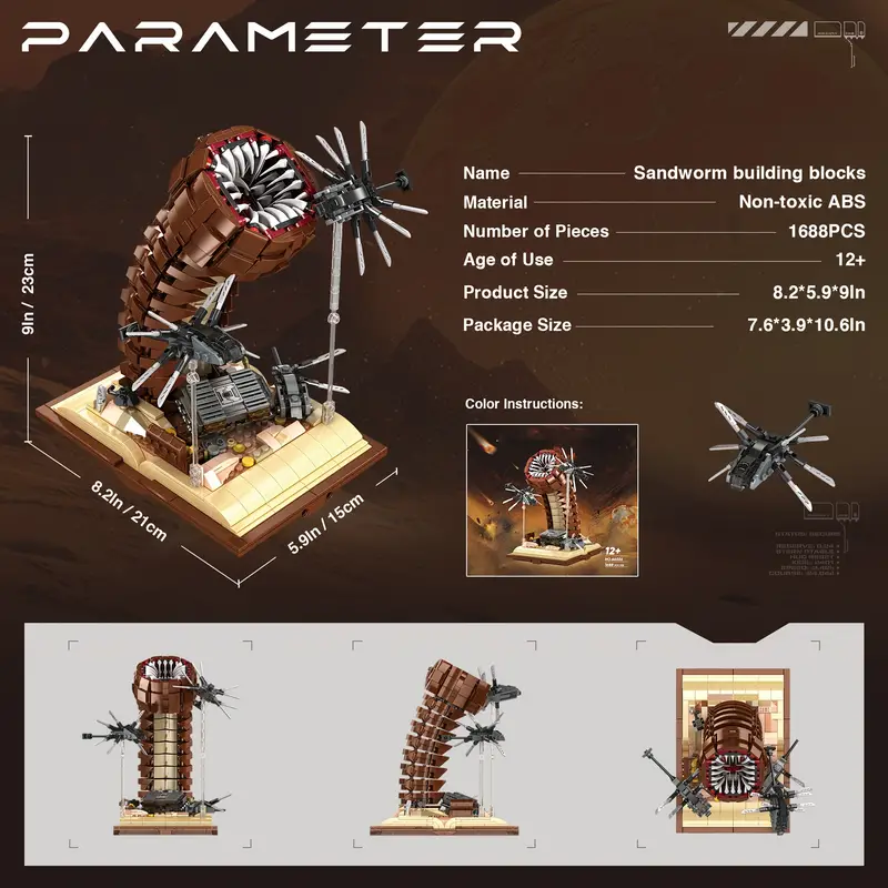 1688PCS MOC Movie Dune Sandwor - Board Game Dune ulasan dan harga