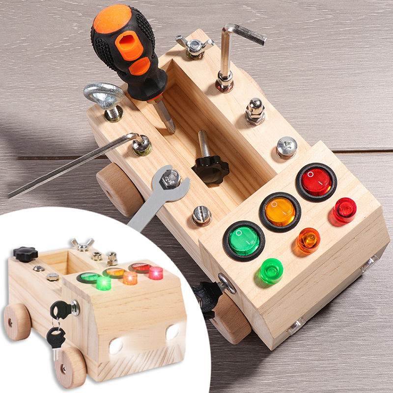 Wooden Montessori Busy Board S - Board Game Organization ulasan dan harga