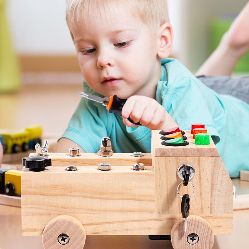 Wooden Montessori Busy Board S - Board Game Organization ulasan dan harga