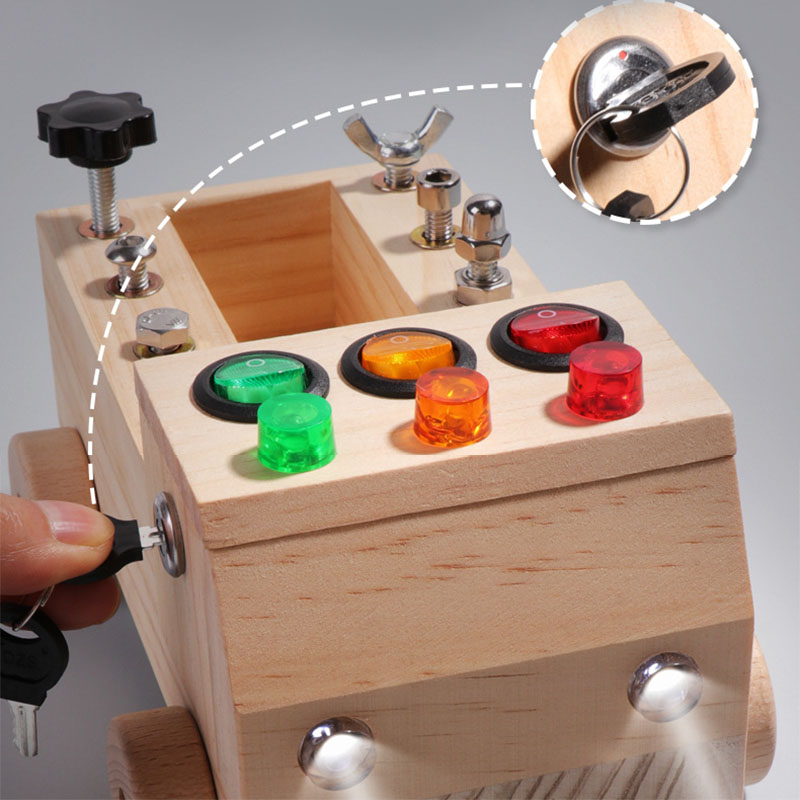 Wooden Montessori Busy Board S - Board Game Organization ulasan dan harga
